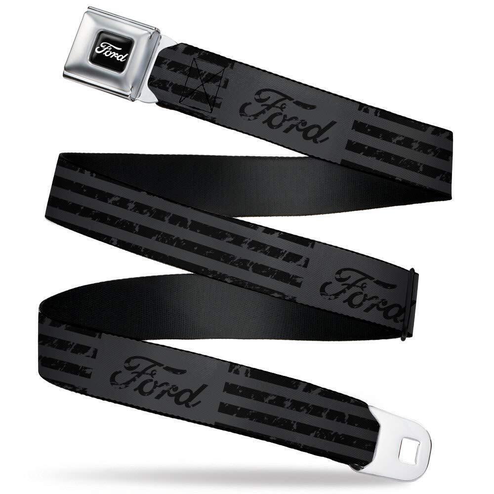 5129 Ford Belt, Seatbelt Buckle Belt, Ford Script Stripe Blocks Weathered
